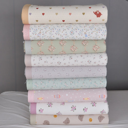 韩式斜纹全棉绗缝水洗床盖床单