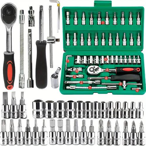 46Pcs Family Tools 1/4 Set Mechanic Tool Kits for Auto Repai