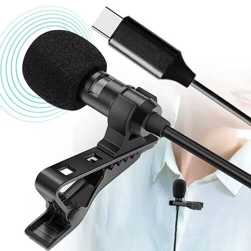 1.5m Portable USB  Lavalier Microphone USB/3.5mm/Type-C Meta