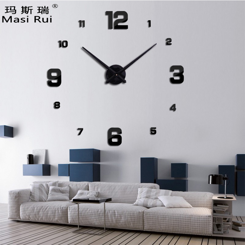 2023 New Arrival 3d Real Big Wall Clock Modern Design Rushed