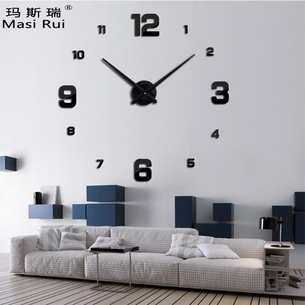 2023 New Arrival 3d Real Big Wall Clock Modern Design Rushed
