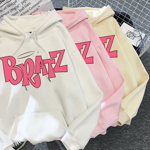New Harajuku Autumn winter Sweatshirt Letter Bratz hoodie Wo