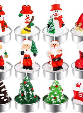 3Pcs Christmas Tealight Candles Handmade Delicate Christmas