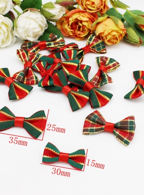 50pcs/lot Christmas Organza Ribbon Bow Tie Printed Ribbon Ro