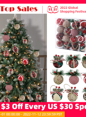 8/16pcs 6cm Christmas Ball Artificial Pinecone Red Green Pla