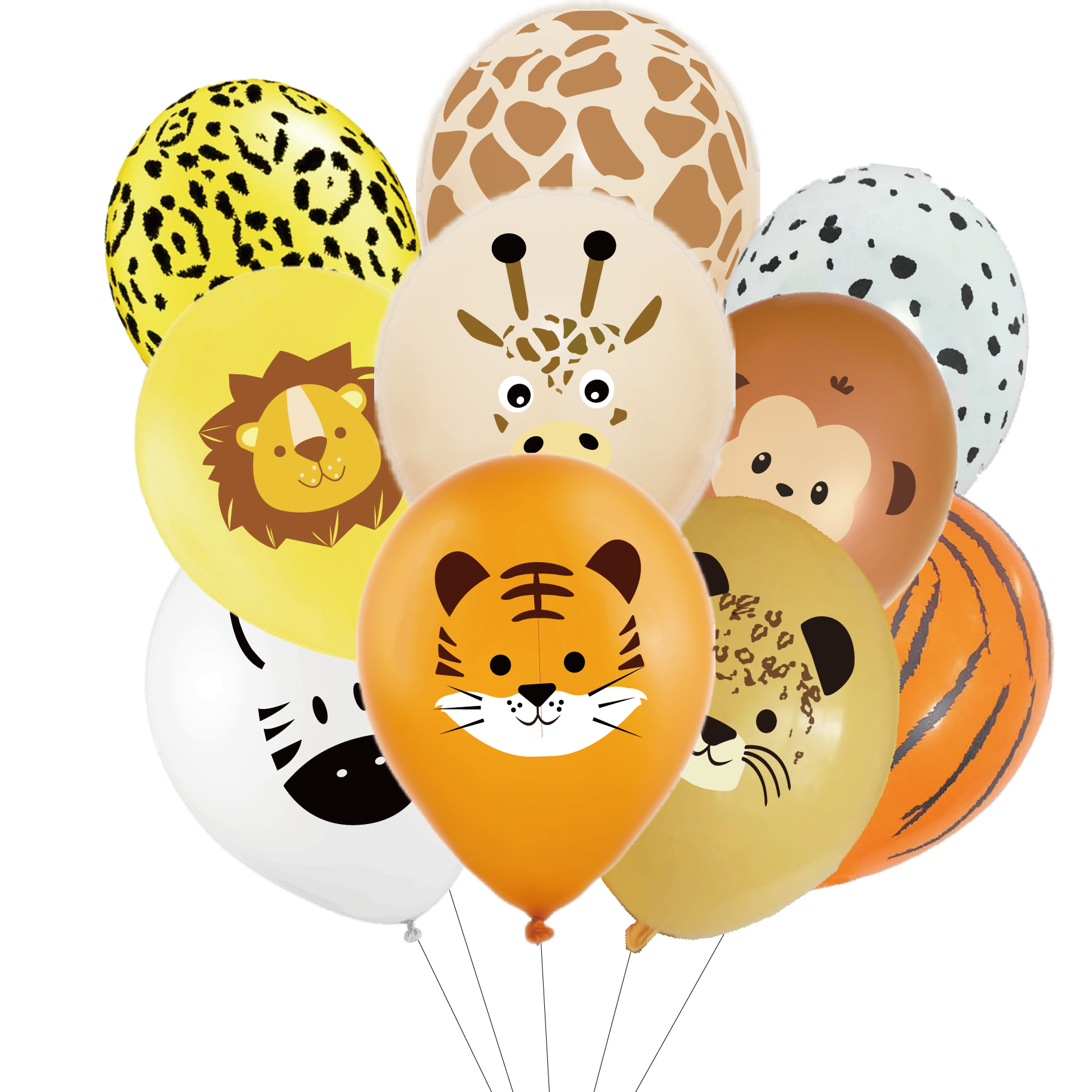 10pcs 12inch Jungle Wild Animal Party Supplies Birthday Deco