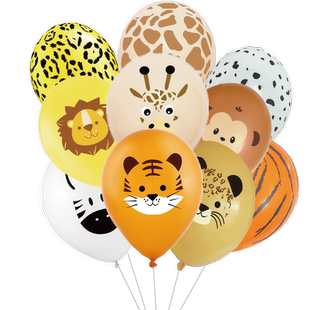 Wild Deco 10pcs Jungle Supplies Birthday Party 12inch Animal
