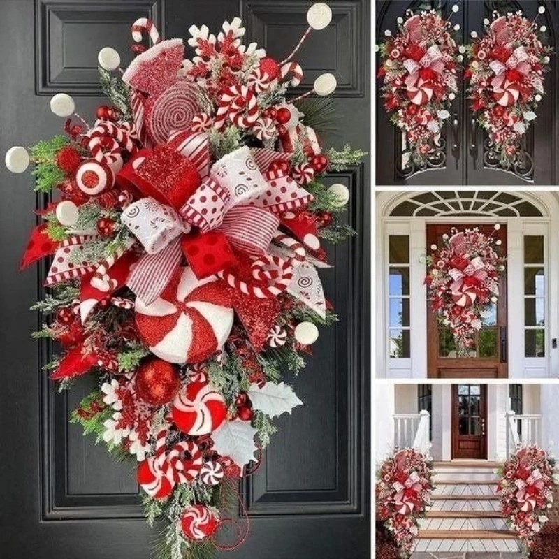 Flower Grass List Upside Down Tree Christmas Festival Door A