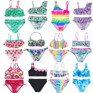 2-16Years Girls Bikini Swimsuit Sets Cute Fashion Tankini Su