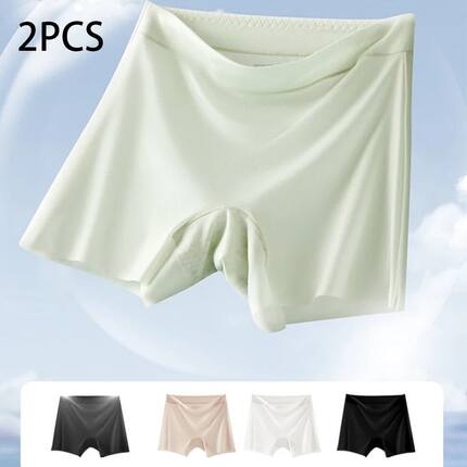 2pcs Summer Ice Silk Ultra-thin Quick-drying Boxer Brief Wom