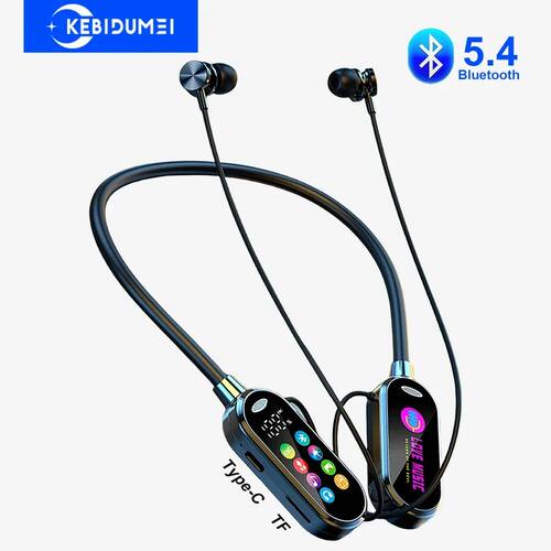 Color Screen Bluetooth 5.4 Earphones Neckband Headphones Wir