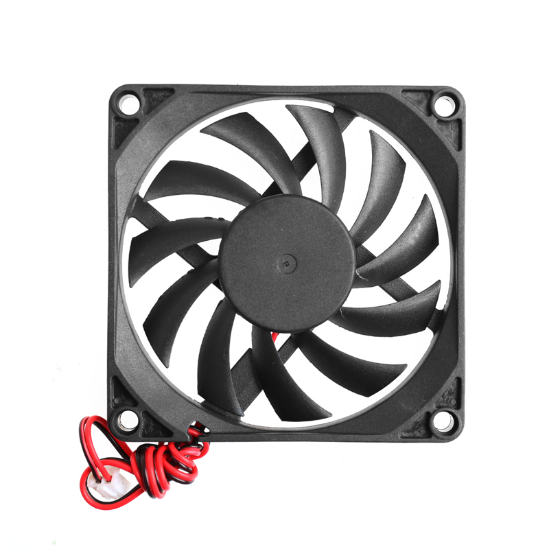 12V 2-Pin 80x80x10mm PC Computer CPU System Heatsink Brushle