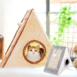 cat sisal Scratching Cat post grinding triangle paw hemp