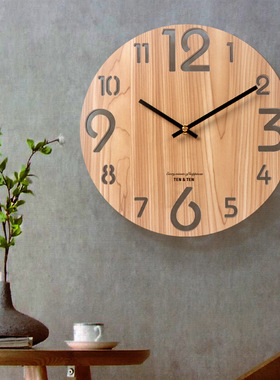 Wooden 3D Wall Clock Modern Design Nordic Brief Living Room