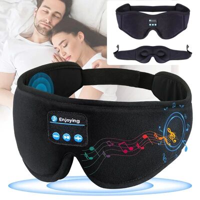 3D Eye Mask Bluetooth Music Play Sleeping Headphones with Bu