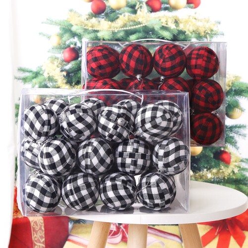 24PCS/Set 7cm Christmas Balls Christmas Tree Decorations Bla