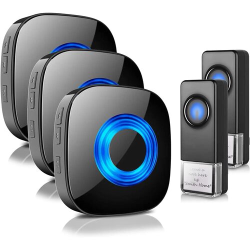 Wireless Doorbell Kit with 58 Ringtones, Mute Mode, 1300-ft