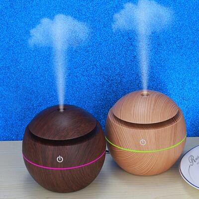 Humidifier Electric Air Aroma Diffuser Wood Ultrasonic 130ML