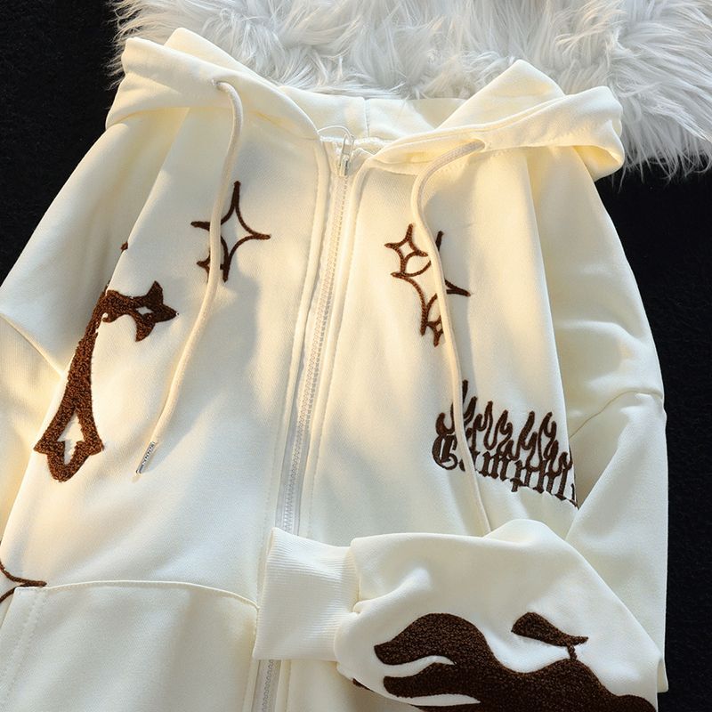 Letter Embroidered Hoodie Women Spring and Autumn New Ins Tr 女装/女士精品 卫衣/绒衫 原图主图