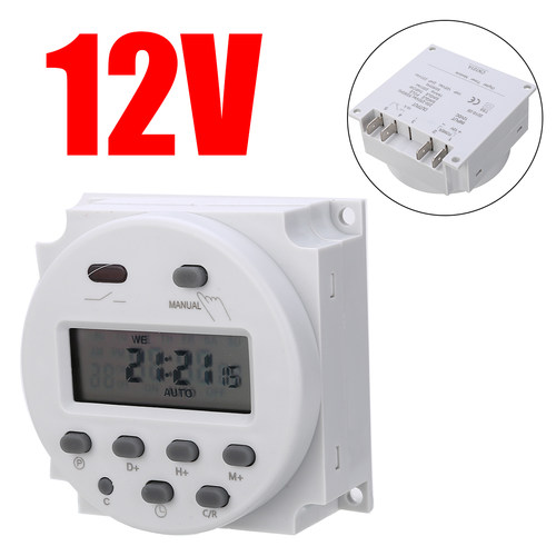 Timer Time Relay Switch AC/DC 12V 16A Programmable Digital E