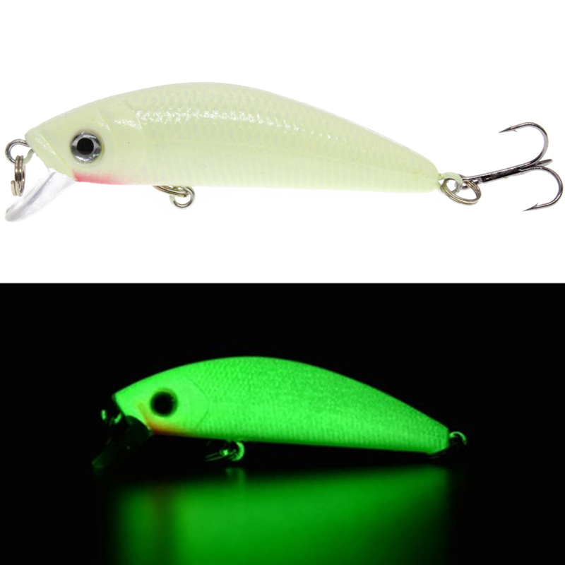 1Pcs 3D Luminous Night Fishing Bait 7cm 8g Bass Minnow Lures