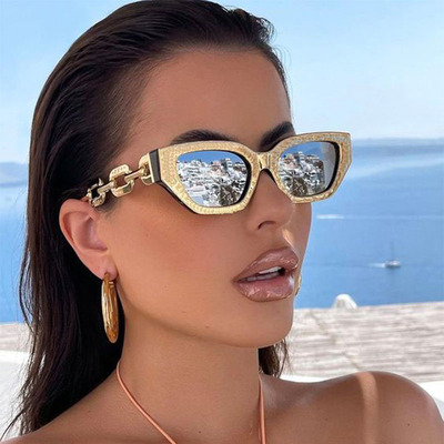 Vintage Cat Eye Sunglasses For Women New ?Brand Small Metal