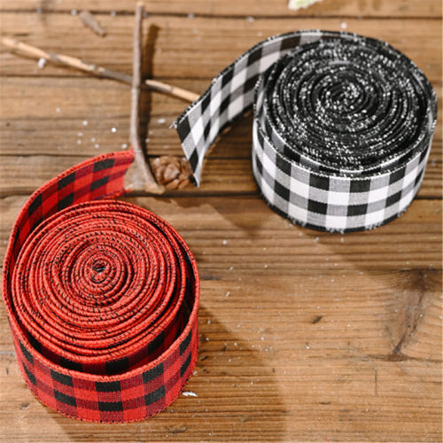 6M/roll New Year Gift Packing 2023 Christmas Ornament Plaid