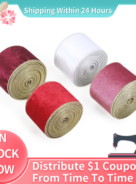 10 Yards/Roll 6.3cm Velvet Ribbon DIY Bow Hair Ribbon Cloth