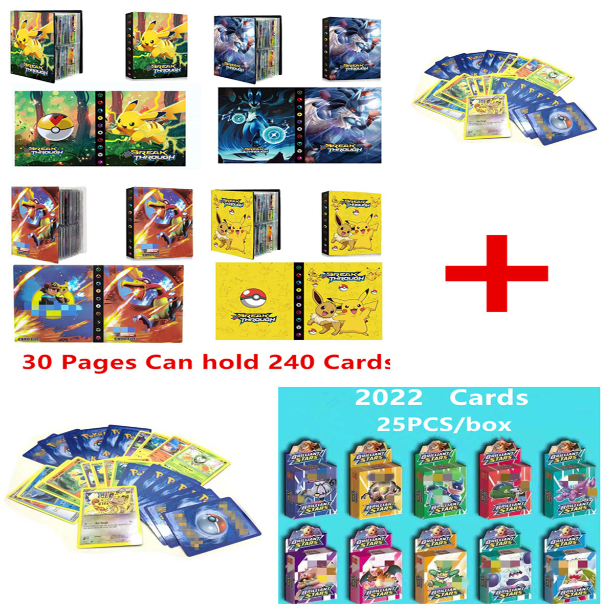 Card Album Pokemon Cards Album Book Cartoon Anime New 240PCS