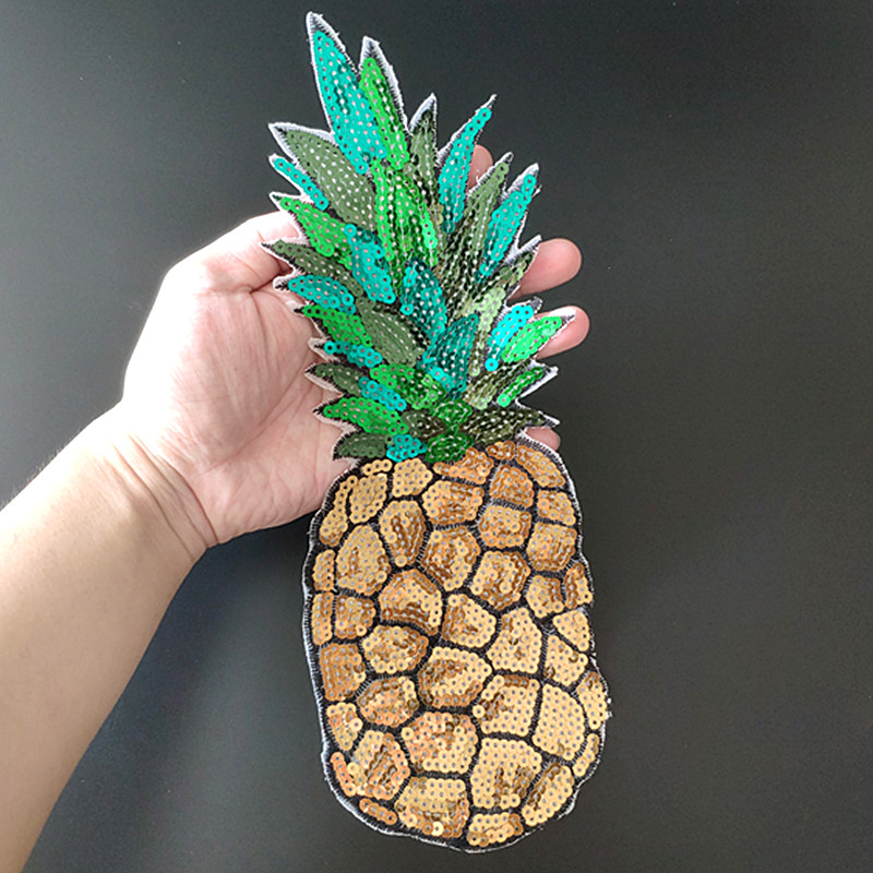 pineapple fruit patches for clothing sequins large biker bad