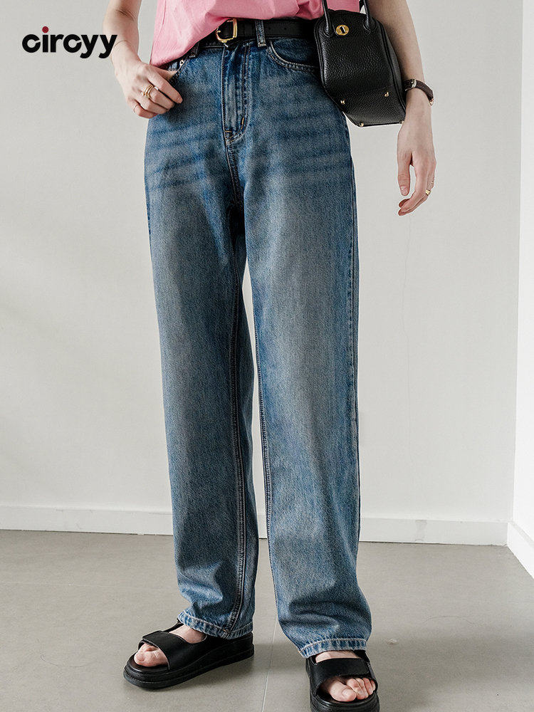 circyy high waisted jeans women vintage washed tannic blue s