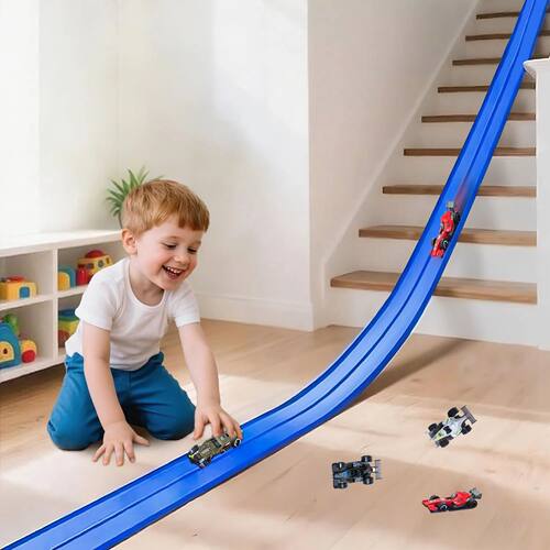 ?DIY Assembled Soft Track Car with Inertia Return for Kids