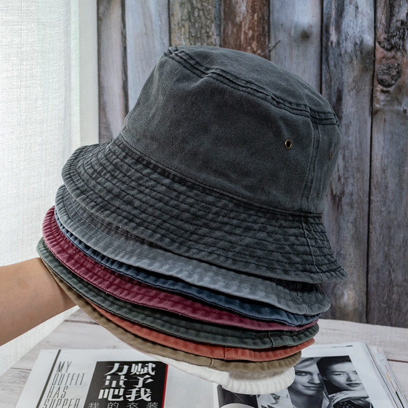 2021 new foldable fisherman hat washed denim bucket hats uni