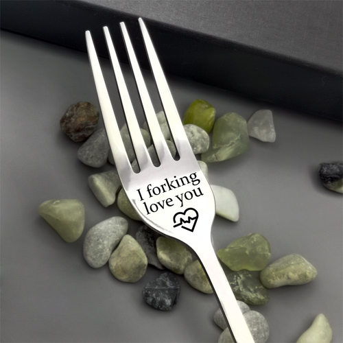 Valentine's Day Couple Fork Gift for Wife Husband Family Tab