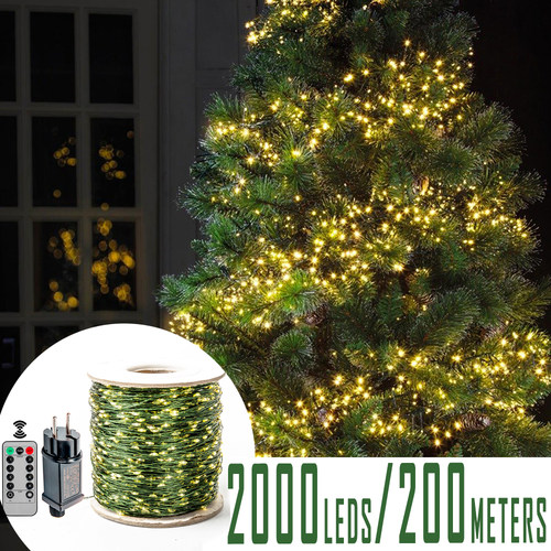 200M Green Wire 8 Modes Fairy String Light Waterproof Firefl