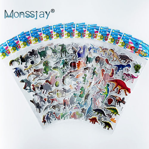 12 Sheets/Set Dinosaur Series Cartoon Stickers For Child Not