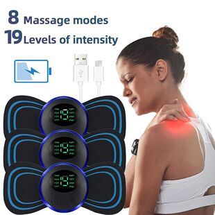 Electric Neck Massager EMS Muscle Massage Stimulator Low Fre