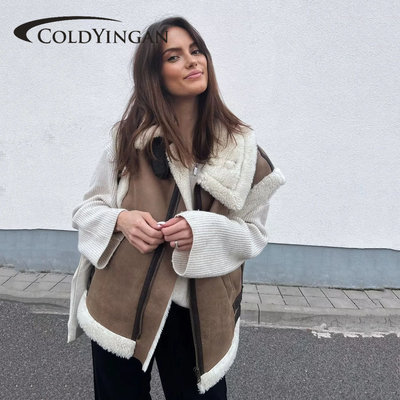 Fur Vest Winter Women Warm Faux Fur Fleece Coat Jacket Lamb