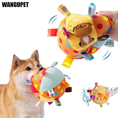 Dog Football Toy with Built-in Bell Squeaking Sound Interact
