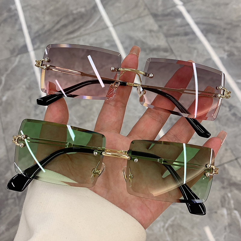 Vintage Fashion 2021 New Sunglasses Rimless Frameless Rectan