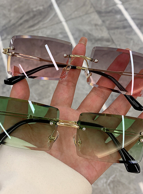 Vintage Fashion 2021 New Sunglasses Rimless Frameless Rectan