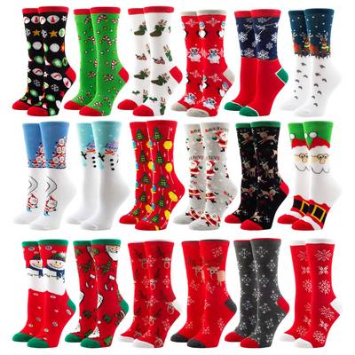 New In Woman Christmas Socks Funny Santa Claus Tree Snowflak