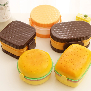Hamburger Lunch Box Double Tier Cute Burger Bento Lunchbox M