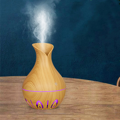 USB Electric Air Humidifier 130ML Mini Wood Grain Aroma Diff