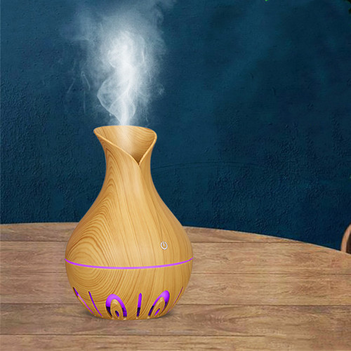 USB Electric Air Humidifier 130ML Mini Wood Grain Aroma Diff