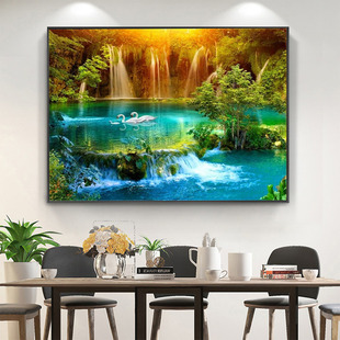 Embroidery Landscape Kits Waterfall Stitch 11CT DIY Cross