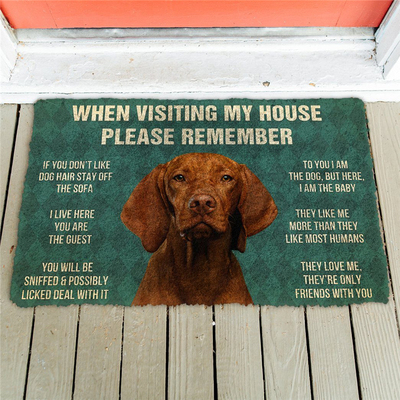 Please Remember Vizsla House Rules Custom Doormat Decor Prin