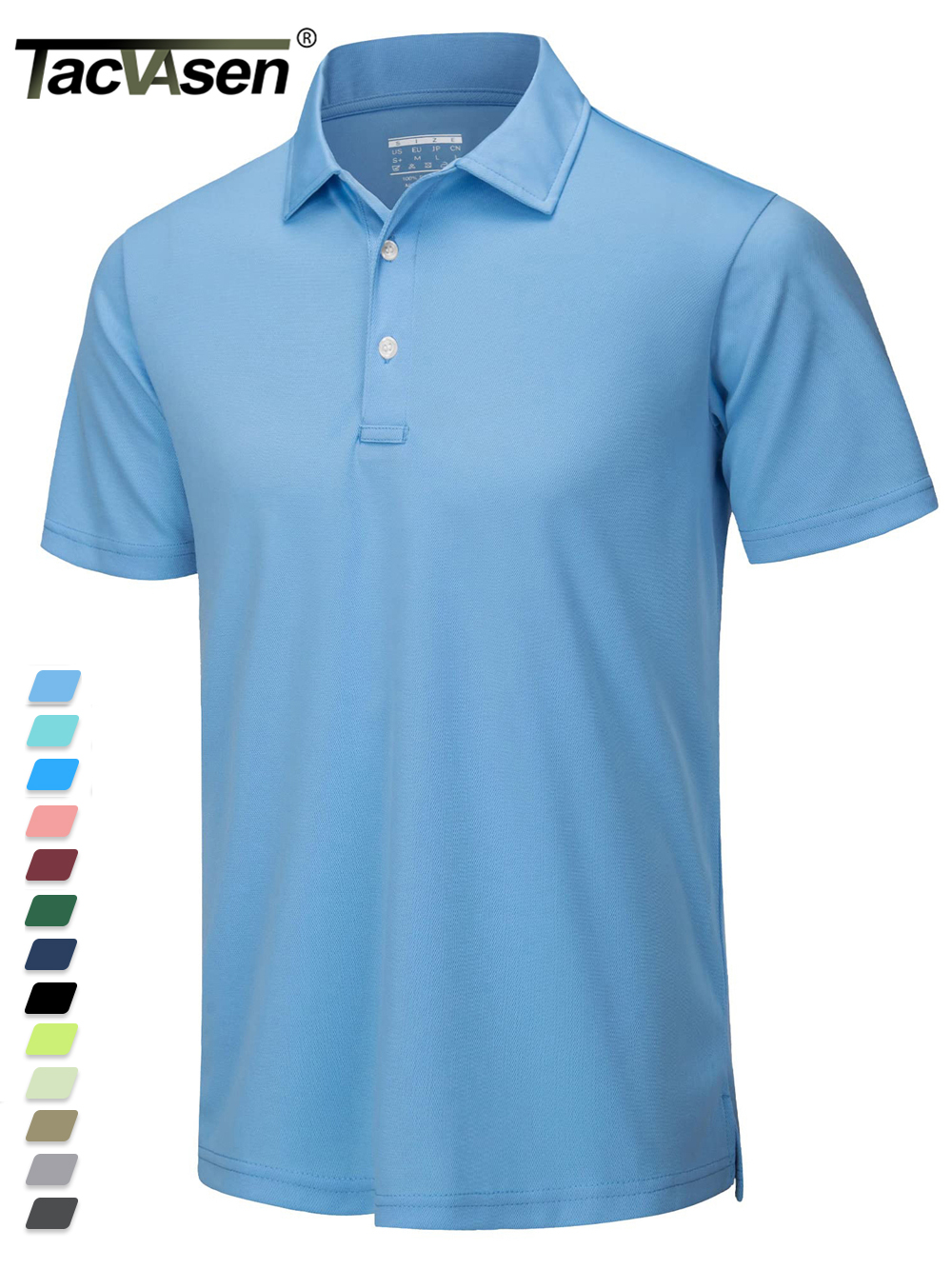 TACVASEN Summer Casual T-shirts Mens Short Sleeve Polo Shirt