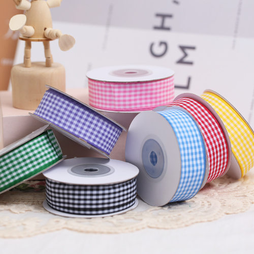 10Y/Roll Scottish Grid Checked Plaid Ribbons For Handmade DI