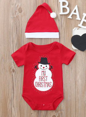 Xmas Clothes For Baby Girl Boys Rompers Playsuits Cute Print